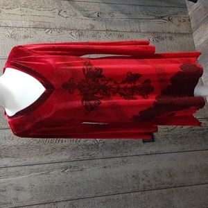 L - Red/Maroon polyester spandex Dress
